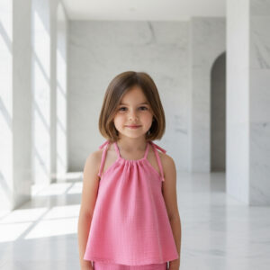 Kız Çocuk İp Askılı Müslin Bluz