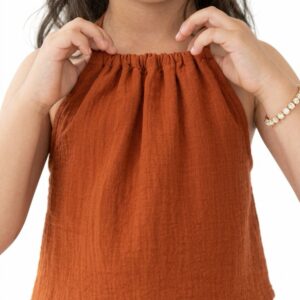 Kız Çocuk İp Askılı Müslin Bluz