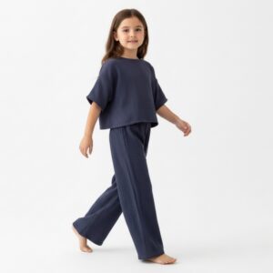 Kız Çocuk Müslin Palazzo Pantolon