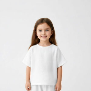 Kız - Erkek Çocuk Yarım Kollu Müslin Tişört