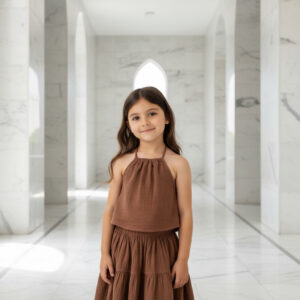 Kız Çocuk İp Askılı Müslin Bluz