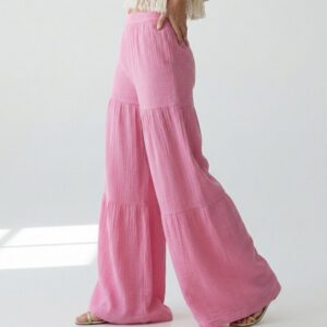 Kadın Pileli Müslin Pantolon