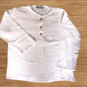 Erkek Çocuk Boyundan Düğmeli Müslin Gömlek