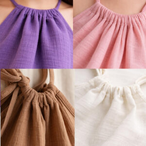 Kız Çocuk İp Askılı Crop & Müslin Palazzo Pantolon Takımı