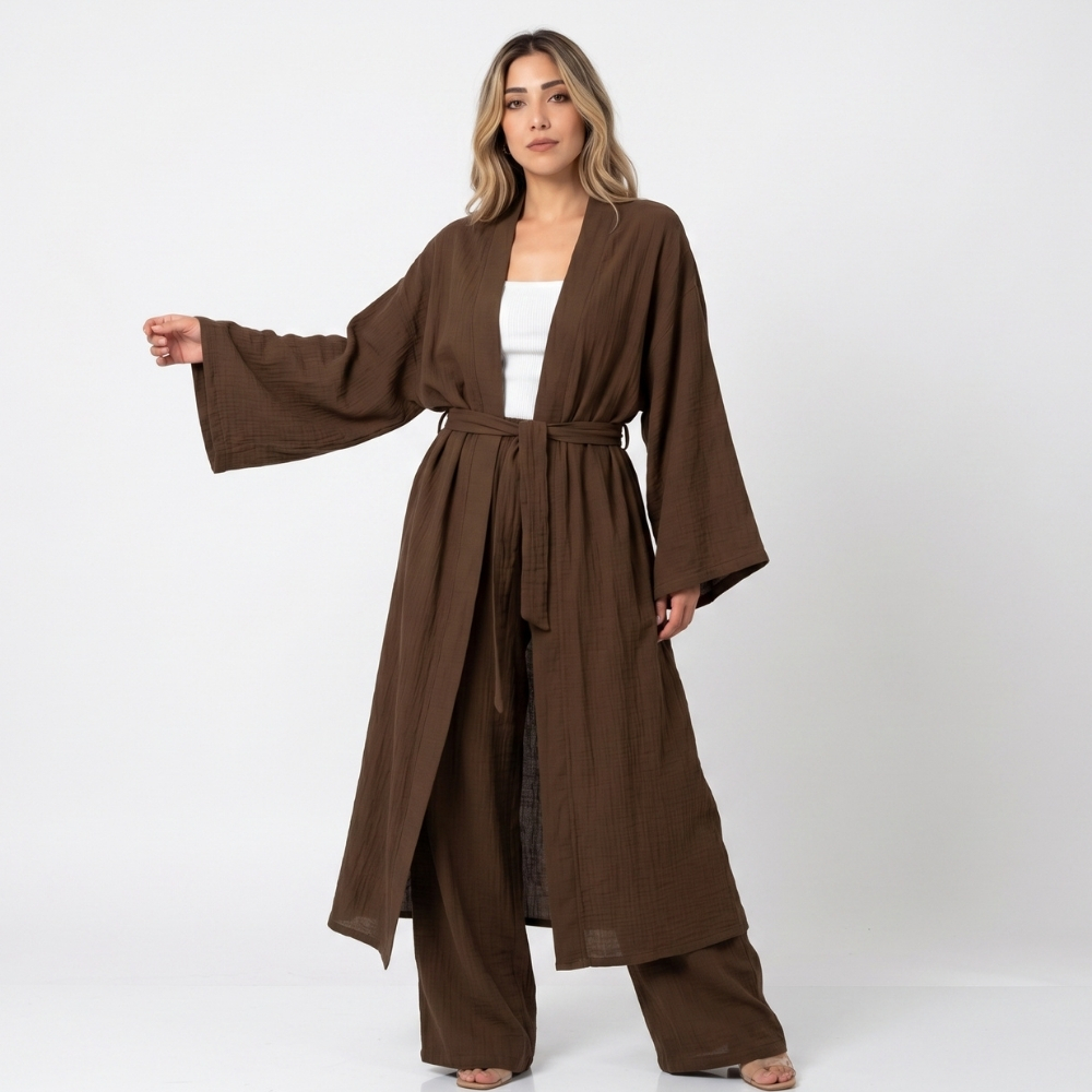 Kadın Müslin Kimono Takım - Görsel 8
