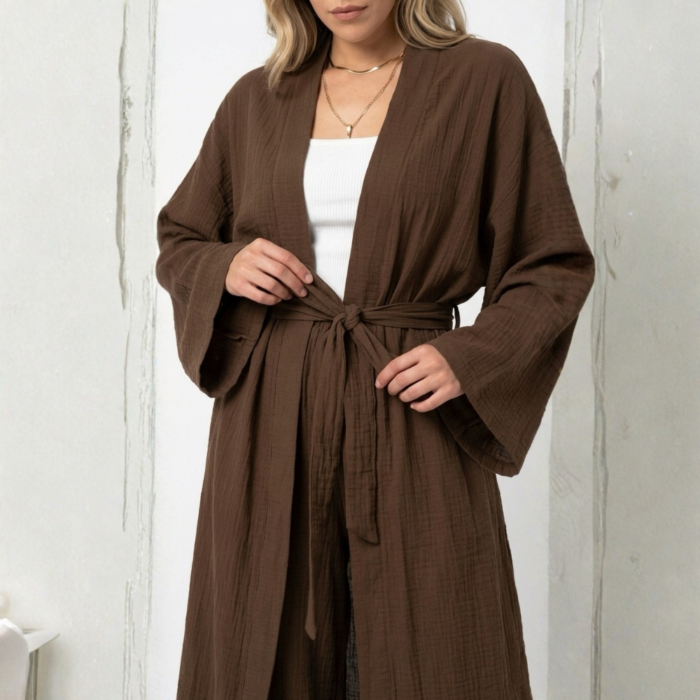 Kadın Müslin Kimono Takım - Görsel 10