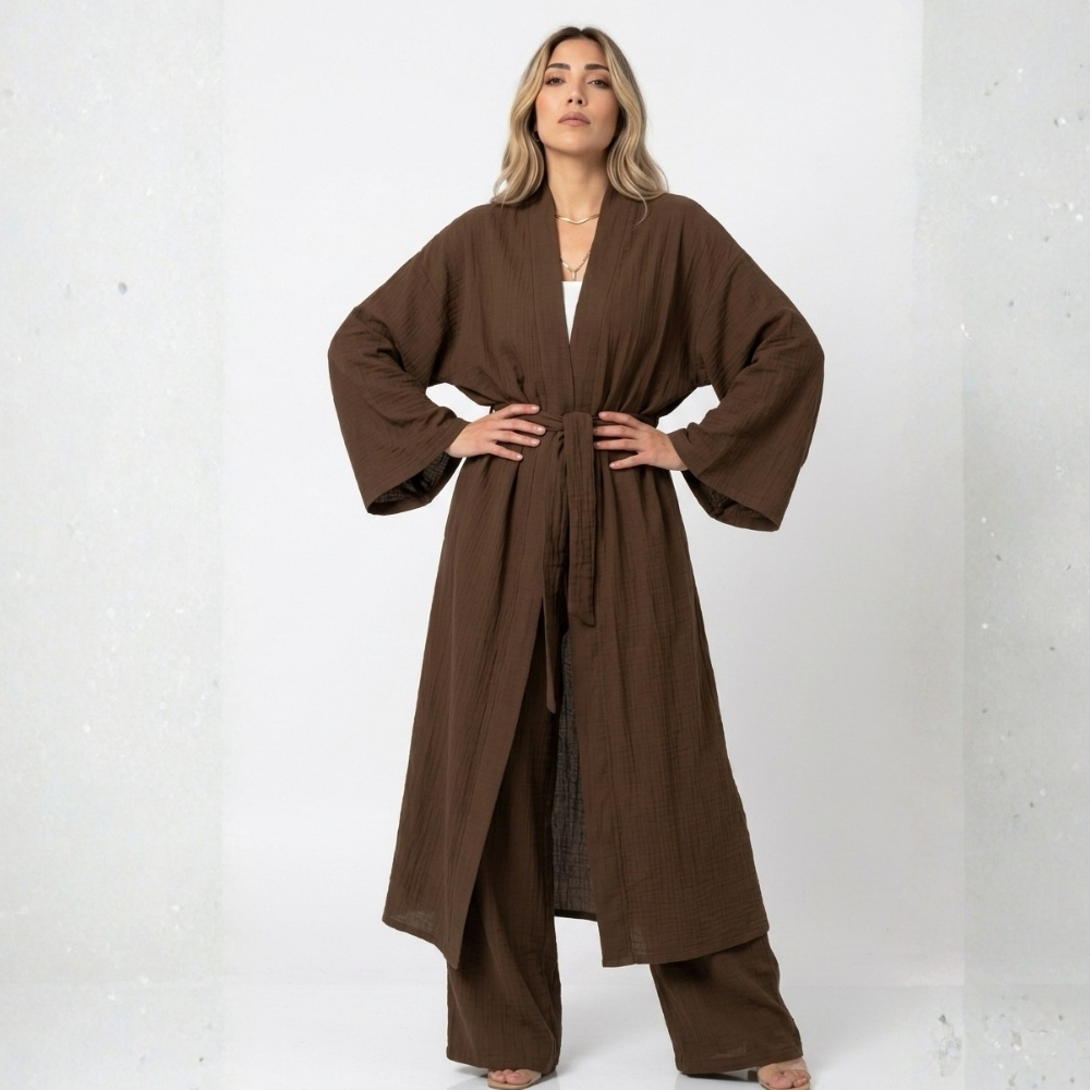 Kadın Müslin Kimono Takım - Görsel 3