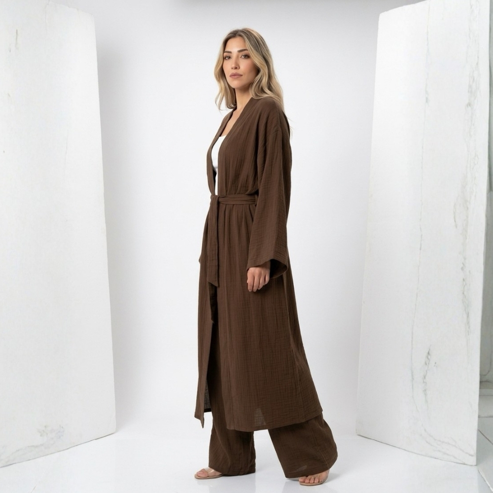 Kadın Müslin Kimono Takım - Görsel 11